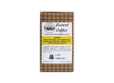 Everest Coffee Capsules in Aristo and Decaf, Nespresso compatible